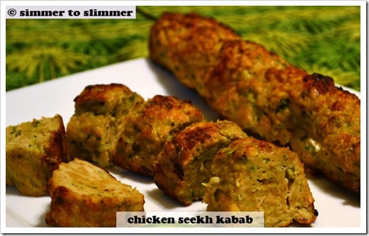 Chicken Kebabs served in a white plate