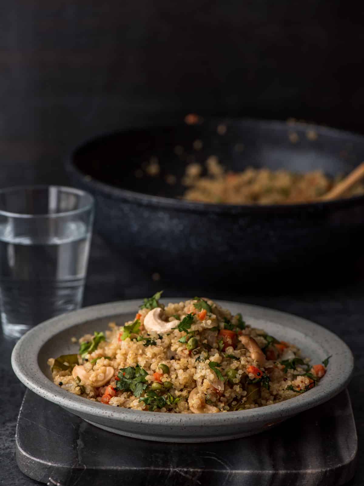 You'll love this delicious vegetable quinoa pulao - it is a great way to work more veggies in your meal and also you can put them together in less than 30 minutes.