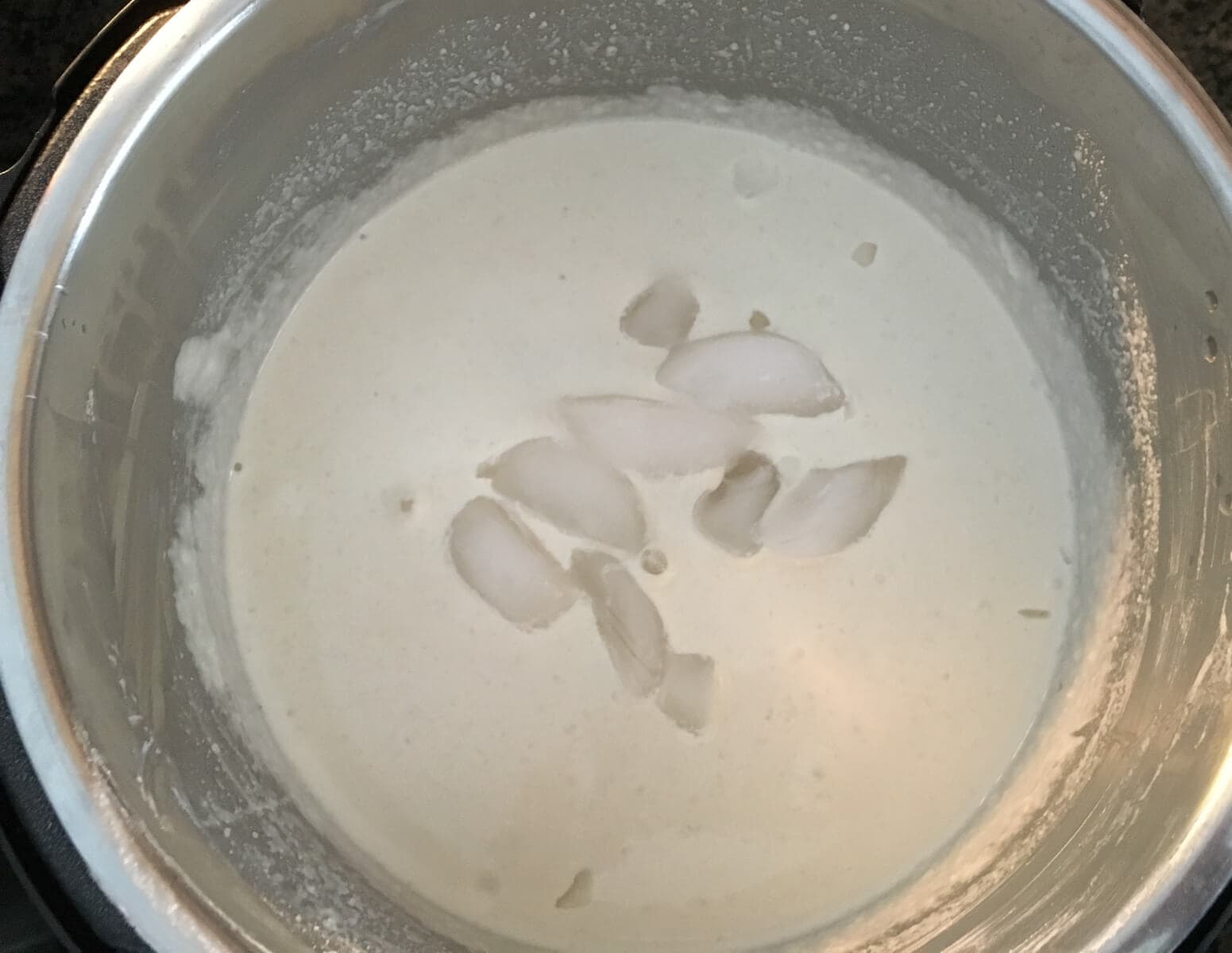 Ice cubes added to idli batter