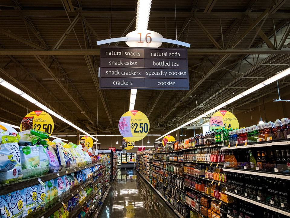 The grocery store aisle where you can find Honest Tea