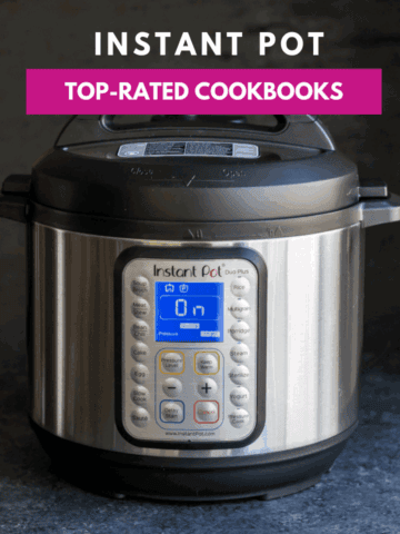 A poster showing the text Instant Pot - Top rated cookbooks