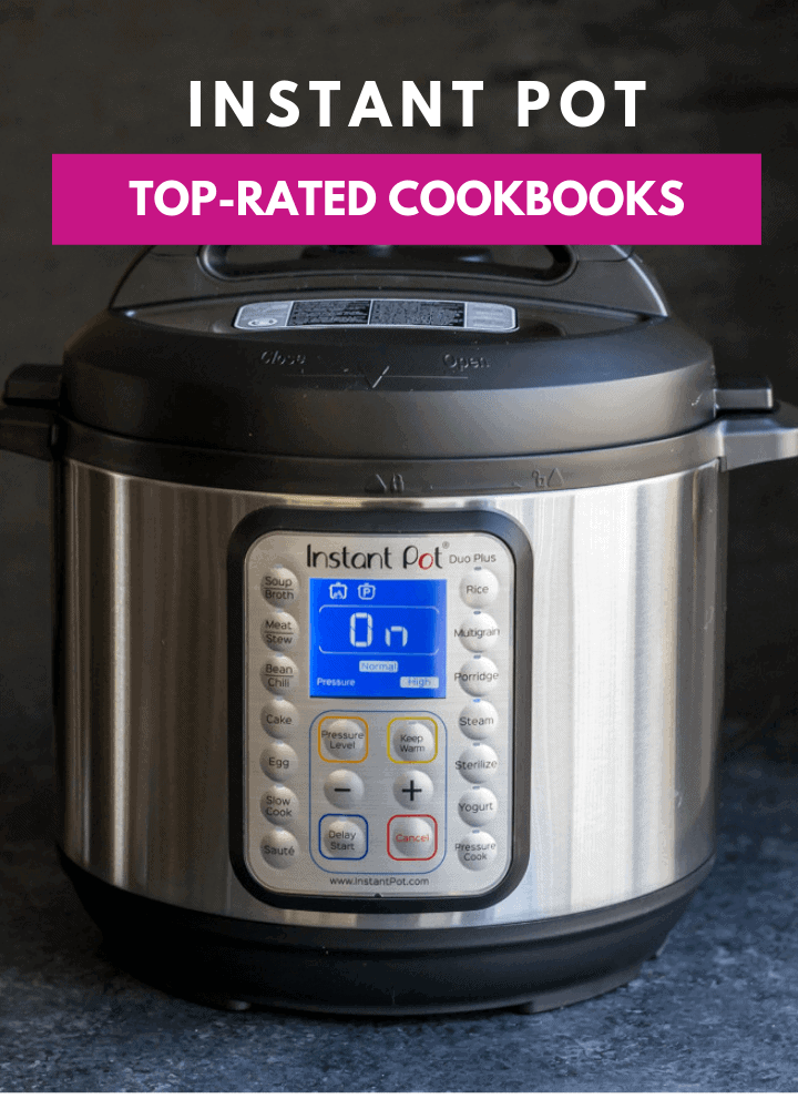 A poster showing the text Instant Pot - Top rated cookbooks