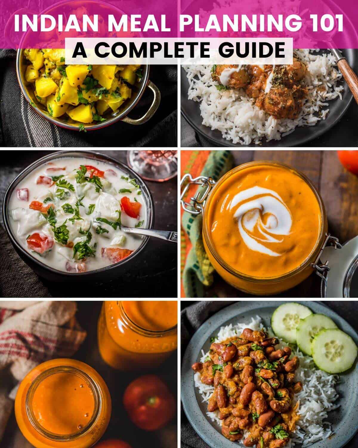 A collage of recipes and a text that reads The Meal Planning Guide - tips for meal planning success