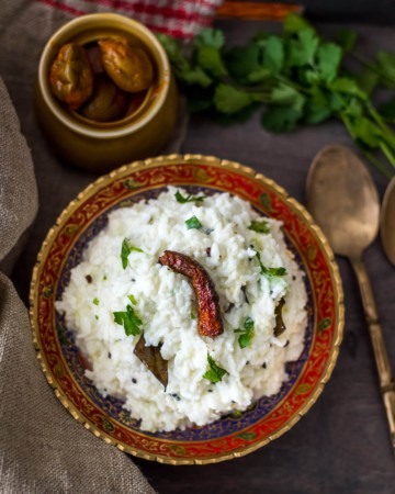 Curd With Rice Curd / Yogurt Rice Recipe (Thayir Sadam) - Simple Indian Meals