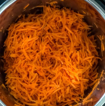 Carrot being sauteed in Instant Pot
