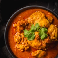 An overhead shot of Instant Pot Chicken Vindaloo