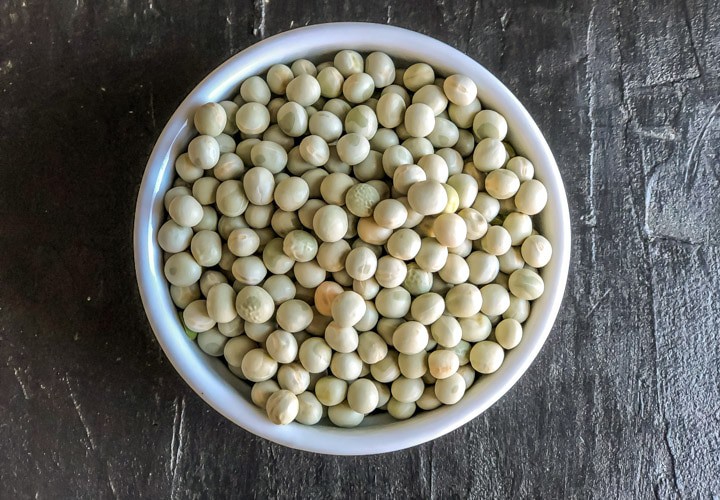 Matar/ Dried Peas in a white bowl
