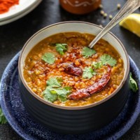 An overhead shot of Dal tadka