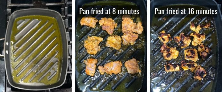 Steps to make Tandoori Chicken Tikka Marinade in a pan depicted in a collage