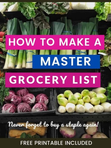 Produce aisle image with caption How to make a master grocery list - never forget to buy a staple again