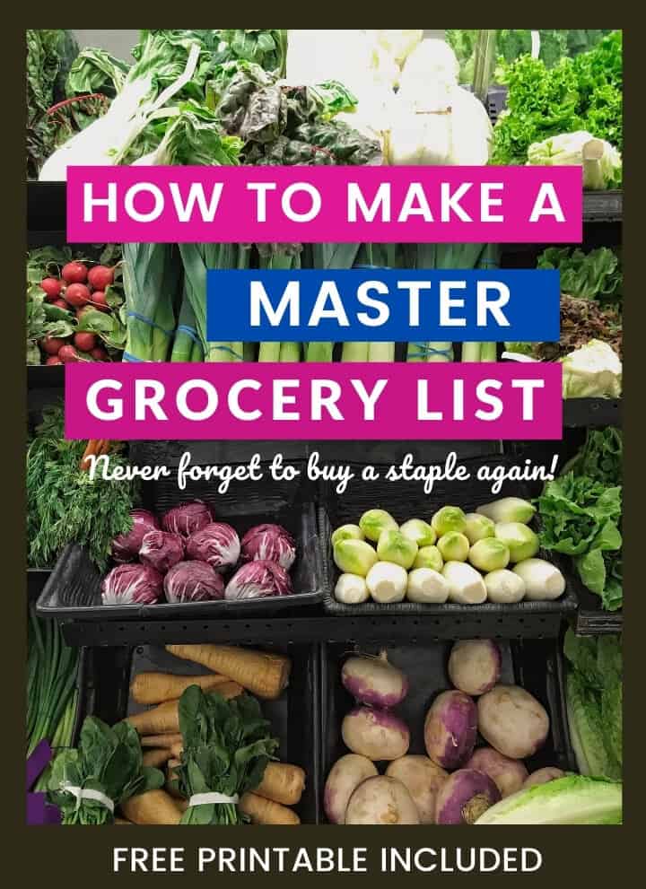 Produce aisle image with caption How to make a master grocery list - never forget to buy a staple again