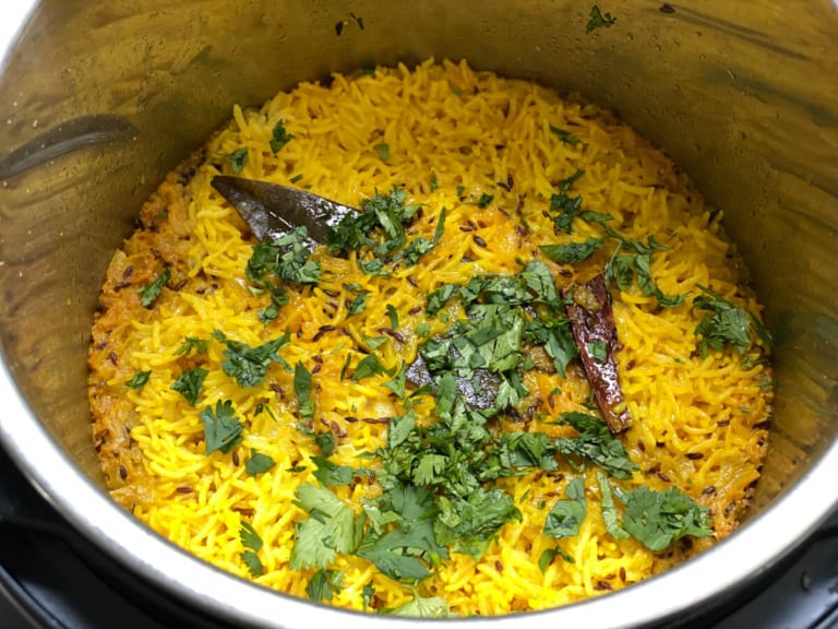 Turmeric Cumin Rice Yellow Turmeric Rice (Instant Pot + Stovetop) - Simple Indian Meals