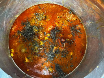 Tomato veg broth in the Instant Pot.