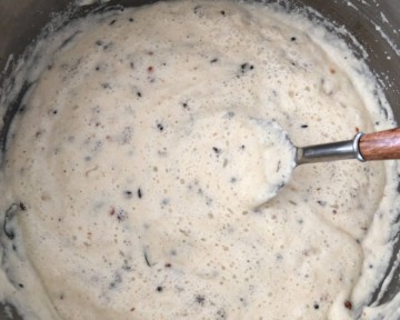 Rava idli batter after being soaked for 30 minutes
